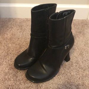 Black heeled dress boots